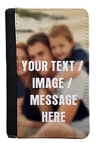 Personalised with Your own Text/Image/Any Name Themed PU Leather Travel Wallet Case Organiser for Passport, Passport Holder, Lifetime of Adventures Cover, Light Weight Book Style Case