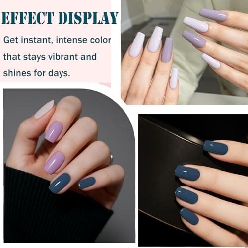 3 Colors One Step 3-in-1 UV Gel Nail Polish Pen Kit, Quick-Dry Soak-Off Nail Art Pens, No Base Coat Needed, Includes Light Purple, Lavender & Blue Shades for DIY & Professional Manicure — view 2