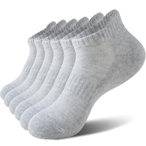 Josnown Men’s Trainer Socks 6 Pack – Cushioned Running & Gym Ankle Socks