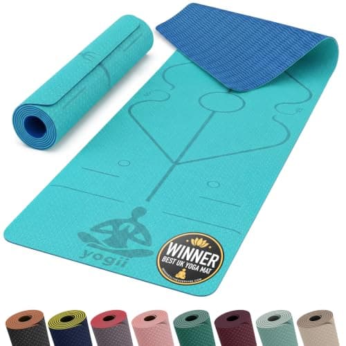 Yogii Non-Slip 6mm TPE Yoga Mat with Alignment Guides