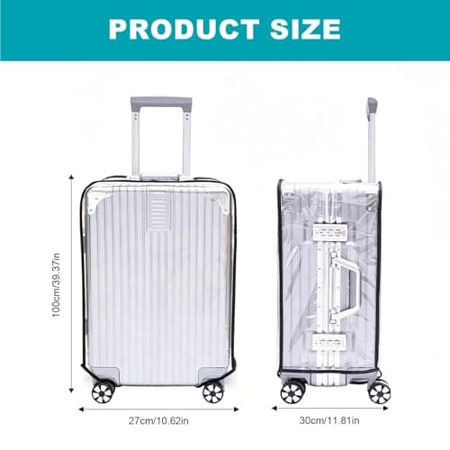 Heryson 30 Inch Clear PVC Luggage Cover, Transparent Suitcase Protector with Bottom Protection, Anti-Scratch & Anti-Dyeing for Travel, Business & Daily Use — view 2