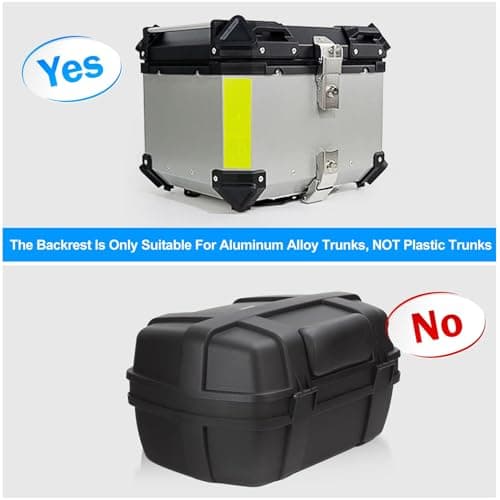 PSLER Motorcycle Top Box Back Support Cushion, Bike Back Box Luggage Case Universal Backrest(45L Suitcase) — view 6