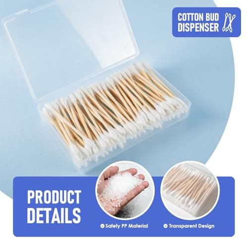 TAGMEIU 2Pcs Transparent Plastic Cotton Bud Holder Portable Small Mini Box — view 3