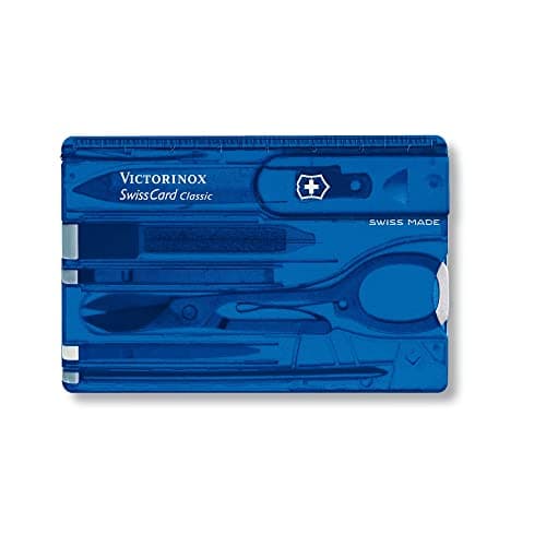 Victorinox Swiss Card Classic Multitool, 10 Functions, Scissors, Blue