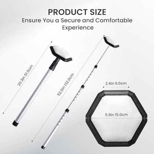 FINGER TEN Golf Club Travel Bag Support Rod Adjustable Protector (White) — view 3