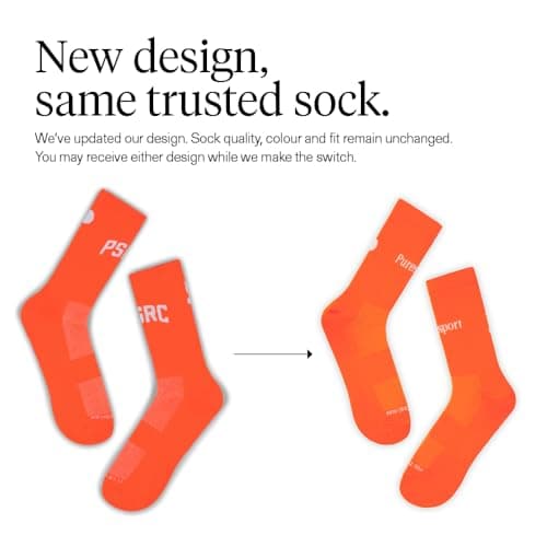 Puresport Performance Running Socks (Orange, S/M), Moisture-Wicking Training Socks with Subtle Compression, Breathable & Durable, Optimal Support for Women & Men, Long-Distance Running, Gym, Hyrox — view 4
