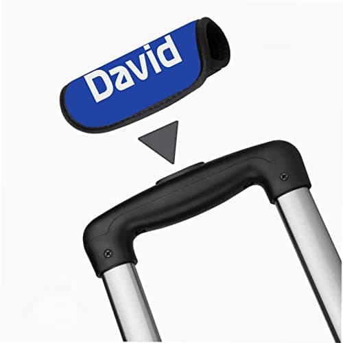 Luggage Handle Wrap/Cover for Suitcase/bags Grip/Case Identifier perfect for travel Neoprene Wrap printed with name Luggage Tag (Navy Blue, Single Strap) — view 2
