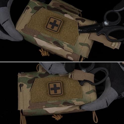 Fituenly First Aid Pouch,Compact Molle Trauma Quick Release Ifak Medical,Medical Pouches Emergency Survival Bag for Outdoor Duty Belt Molle Vest Hunting — view 3