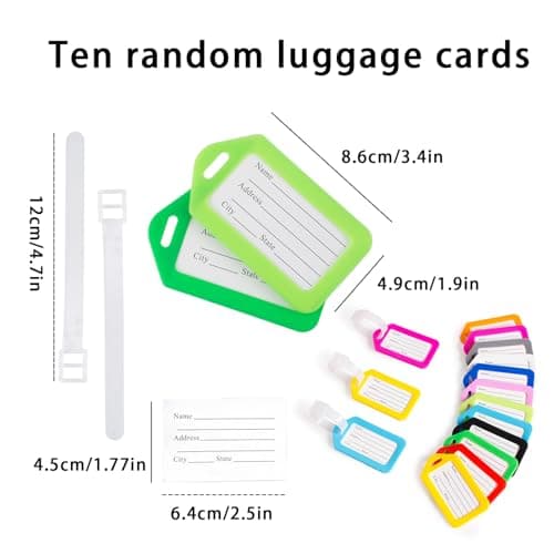 AYNKH 2 Pcs Luggage Straps with 10 Pcs Luggage Tags, Adjustable Heavy Duty Luggage Straps, Suitcase Straps, Personalised Luggage Belt Premium Accessory for Travel Bag Suitcase — view 6