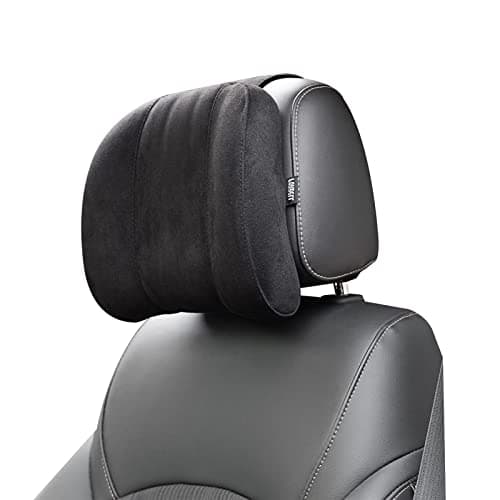 Forbell Car Headrest Pillow Soft Suede Fabric Memory Foam Car Neck Pillow Ultimate Comfort and Support for Driving and Travel(Black)