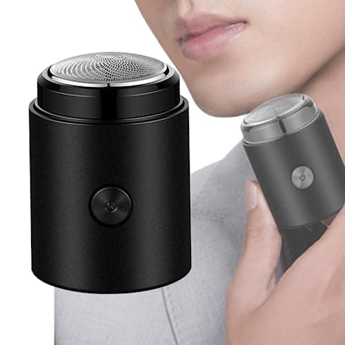 Mini Electric Shaver, Portable Rotary Men's Razor, Cordless USB Rechargeable Electric Shaver, Wet & Dry Beard Grooming Kit for Home & Travel