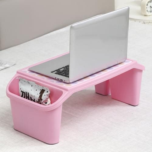 Oaqmvgin Kids Lap Desk Tray 2-Pack for Bed and Car - Pink Plastic Desk Top — view 5