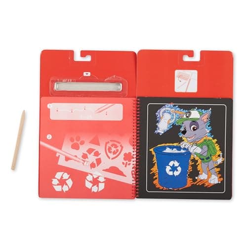 Melissa & Doug PAW Patrol Scratch Art Pad - Marshall Multicolor Reveal Travel Activity Pad, 33261 — view 4
