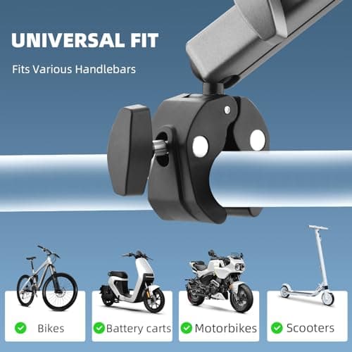 BRDRC Pocket 3 4 4P Camera Bike Mount Clamp Motorcycle Handle Holder for Insta360 X6/X5/X4/Ace Pro 2/Go 3S, DJI Osmo Pocket 4/4P/3/Mobile 8/7/Action 6 5 Pro 4 3, GoPro Hero/Max/Mini Accessories — view 3