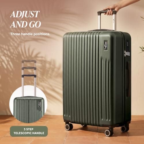 LUGG Vacay 32 Inch Suitcase, ABS Hard Shell Luggage with TSA Indent Lock, Aluminium Trolley Handle, 360° Spinner Wheels, Water-Resistant & Durable, Airline Compatible (86 x 31 x 58cm)-1 Year Warranty — view 5