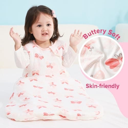 ToyaTec Baby Sleeping Bag 2.5 Tog Super soft Rayon Made from Bamboo,Baby's Bamboo fiber Sleeping Bag Autumn Winter Sleeping Blanket(Pink,M) — view 5