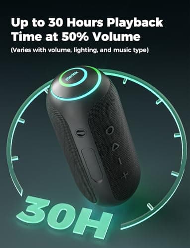 RIENOK Bluetooth Speaker 40W 5200mAh Wireless Portable Waterproof Speaker with Tweeter & Woofer, 30H Playtime, IPX7, Bluetooth 5.3, TF Card, Stereo Pairing, for Home Garden Party Camping Travel — view 2