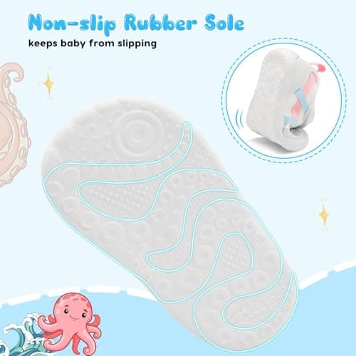 JIASUQI Infant Barefoot Shoes Girls Boys Baby Non-Slip First Walking Shoe Newborn Crib Lightweight Sneakers Wide Baby Indoor Outdoor Shoes(MultiWhite 128,12-18 Months) — view 6