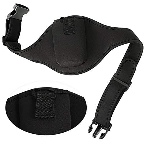 Microphone Belt with Anti Drop Strap, Neoprene Microphone Carry Bag, Adjustable Sweat Absorbing Belt Pouch for Vertical Microphone Fitness Teacher Speaker Theatre, Black, Microphone Belt