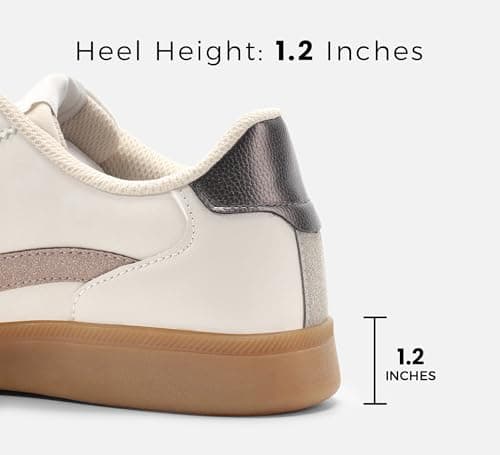 LUCKY STEP Women's Retro Trainers, Casual Shoes,Beige/Grey,7US-37-4UK — view 3