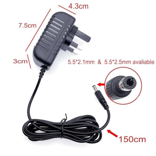 JZK UK Power Supply Adapter AC 100-240V to DC 5V 1.5A 2A for Security Webcam, CCTV Cameras, LED strip lights, USB HUB, POS Machines, Android TV Box, Speakers, Electronic Microprocessor School Project — view 3
