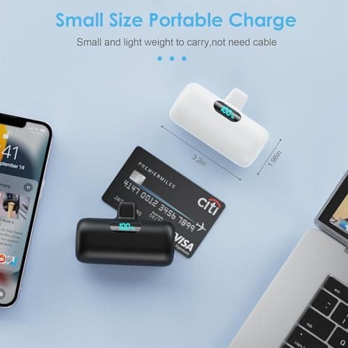 [2-Pack]Power Bank for iPhone 17/16/15, Mini Portable Charger 5000mAh PD USB C Portable Phone Charger,Travel Essential Battery Pack for iPhone 17/17 Air/16/16 pro/15/15 pro Max/Android/Galaxy/Moto/LG — view 6