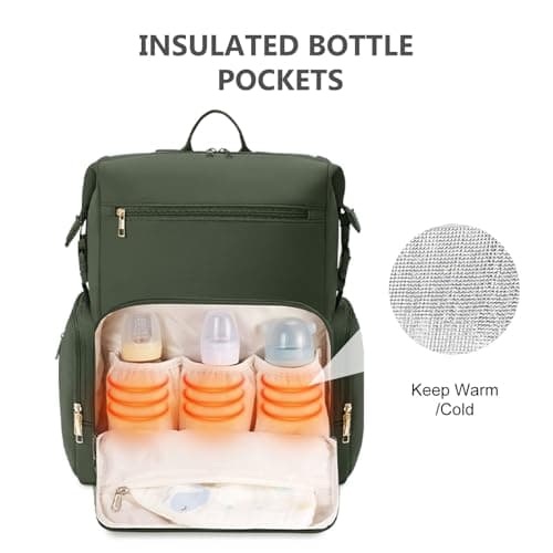 CEI-CEI Neoprene Nappy Changing Bag Backpack with Insulated Pockets Large Newborn Baby Maternity Bags Waterproof Travel Tote for Mom Dad with Changing Pad — view 2