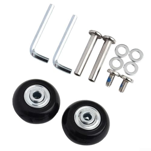 Luggage Wheel Replacement Set Rubber Suitcase Wheels with Screws Washers Wrenches Double Bearing Travel Bag Repair Kit for Rolling Cases (40mm*18mm) — view 5