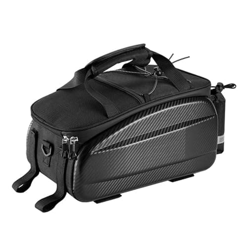 Sxhlseller 31L Expandable Bike Trunk Bag | Large Capacity Rear Rack Saddle Bags with Reflector for Travel Storage, Hard EVA Bike Carrier (Black 11L (Non-Expandable)) — view 3