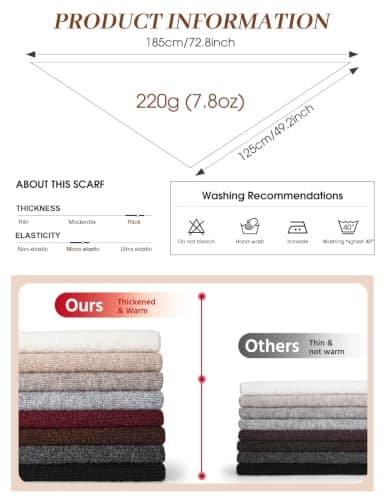 heekpek Winter Shawl Wraps Women Triangle Scarf — view 5