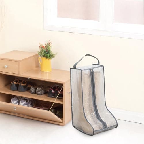 Travel Shoe Pouch Large Cotton Linen Shoe Storage Bag Beige — view 6