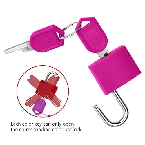 Flintronic 4 Pack Suitcase Lock with Key Small Padlock Luggage Lock Travel Lock Backpack Lock, Color Metal Padlock with Key, Small Padlock for Travel Backpack Play Fitness — view 6
