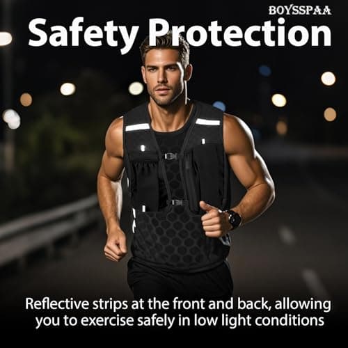 Unisex Running Vest with Phone Holder & Storage Adjustable Hydration Vest Lightweight & Breathable Running Backpack for Running Cycling Hiking (black, one size) — view 5