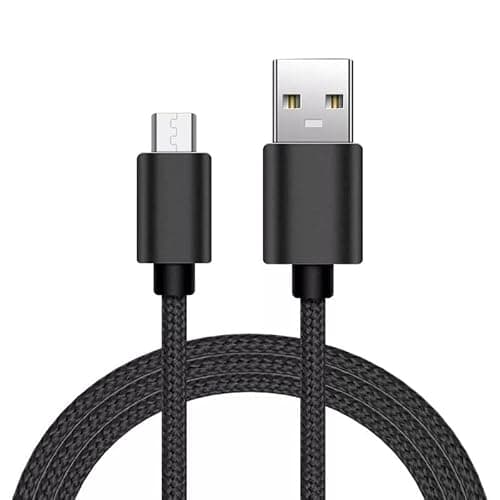 iTechCover Braided USB Cable Charging Cord/Charger Power Lead Wire Compatible with Doro 7030 Senior/Black / (1m / 3.3ft)