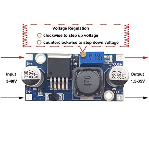 Valefod 6 Pack LM2596 DC to DC High Efficiency Voltage Regulator 3.2-35V to 1.25-30V Buck Converter DIY Power Supply Module — view 3