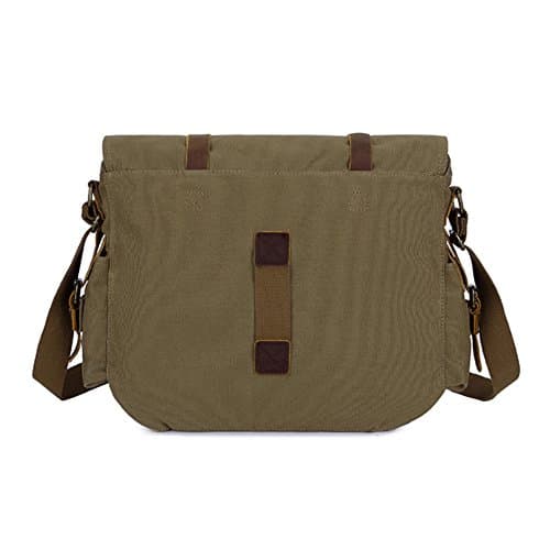 Jonon Vintage Military Men Canvas Messenger Bag for 13.3-17"Laptop (Size 13.3", Green) — view 4