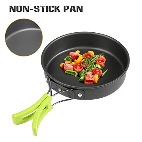 Ballery Camping Cookware, Portable Cooking Backpacking Kit, 8 Pcs Pot Pan Set with Mesh Bag for Outdoor Camping Hiking Picnic — view 6