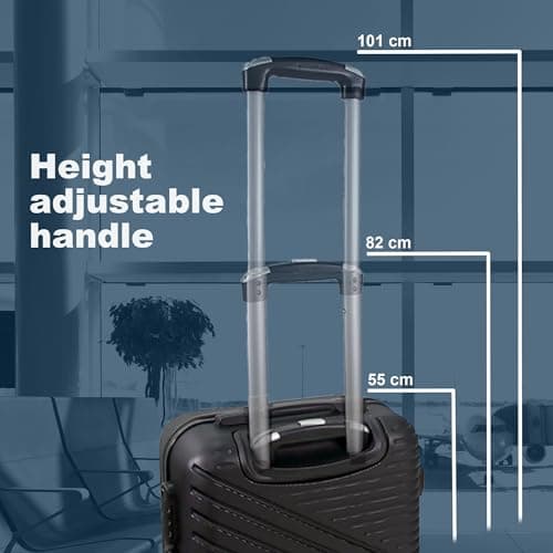 Planet Direct Cabin Suitcase (55x36x23cm) | Hard Shell Lightweight Suitcase | 3-Digit Lock | 4 Spinner Wheels | Telescopic Handle | Carry On Luggage (Black) — view 4