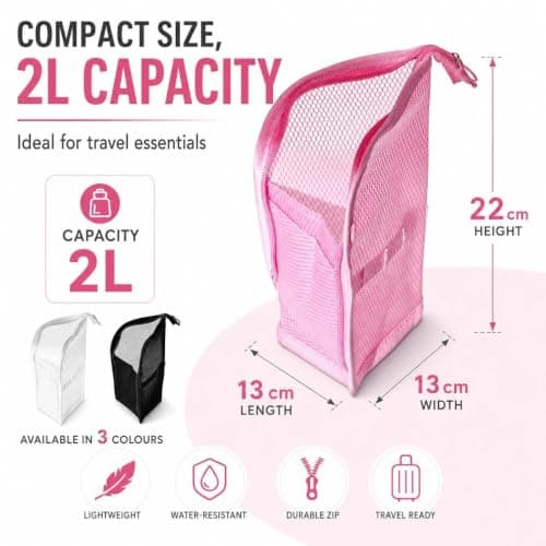 Stand Up Travel Toiletry Bag, Waterproof Standing Cosmetic Organiser Pouch with Makeup Brush Holder, Portable Travel Toiletry Bag for Bathroom, Holiday & Trip Essentials Storage — view 2