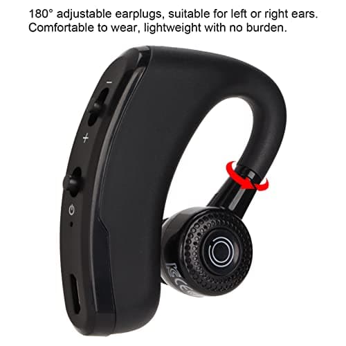 V9 Bluetooth Earpiece, Single Wireless Ear Hook Earphone, 14 Hours Talktime, Noise Cancelling Bluetooth Headset for Sports Driving Business — view 4
