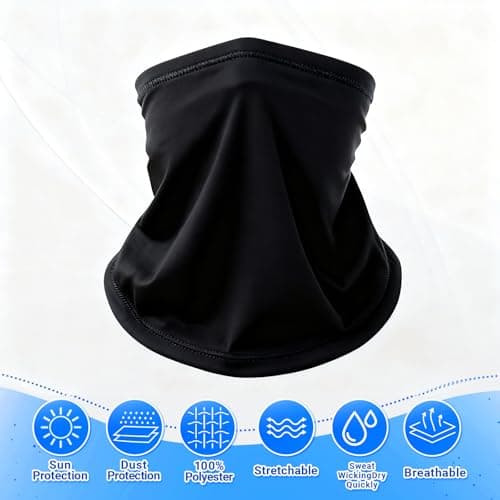 4 Packs Neck Warmer for Men Women Unisex Fleece Winter Neck Gaiter Windproof Bandana Face Covering Scarf for Skiing Motorcycle Running Cycling (black+navvyblue+skyblue+grey, one size) — view 2