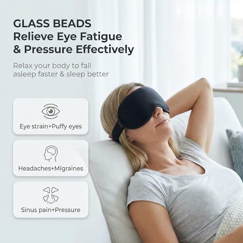 Weighted Eye Mask for Sleeping 2 Pack: Gentle Pressure Blackout Sleep Mask with 3D Contoured Cups, Zero Eye Pressure Sleep Mask for Lash Extensions, Memory Foam Travel Mask, Black Purple — view 3