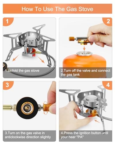 AUTOPkio 3500W Camping Gas Stove Portable, Windproof Backpacking Stove — view 4