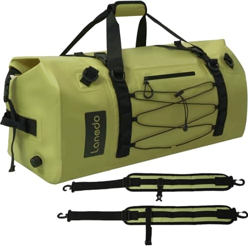 Lanedo 80L Dry Bag Large Waterproof Bag Roll-Top Heavy Duty Fishing Duffel Bag with Durable Straps & Handles for Kayaking Paddle Boarding Boating Rafting Fishing Canoeing Camping (Green)