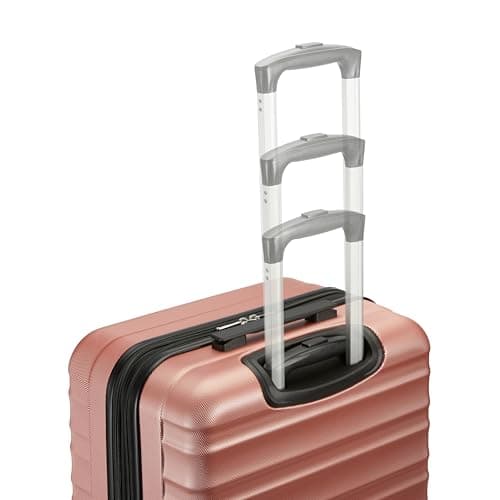 Amazon Basics Hard Shell Luggage Set (Small + Medium + Large) - Expandable ABS Travel Luggage with 4 Double Spinner Wheels - Scratch Resistant and Lightweight Construction - Rose Gold — view 6