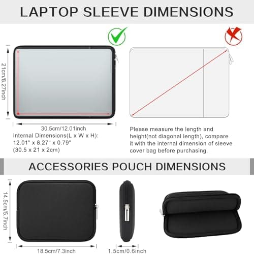 RAINYEAR Padded Laptop Sleeve Small Bag for 13" Macbook Neo 11" Notebook — view 5