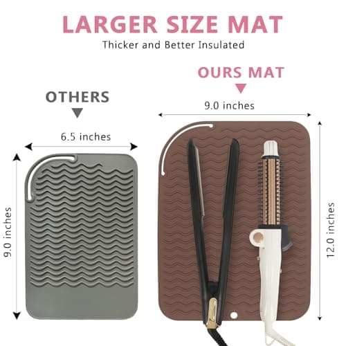 WRORUNER Plus Size Silicone Heat Proof Mat for Hair Straighteners — view 3