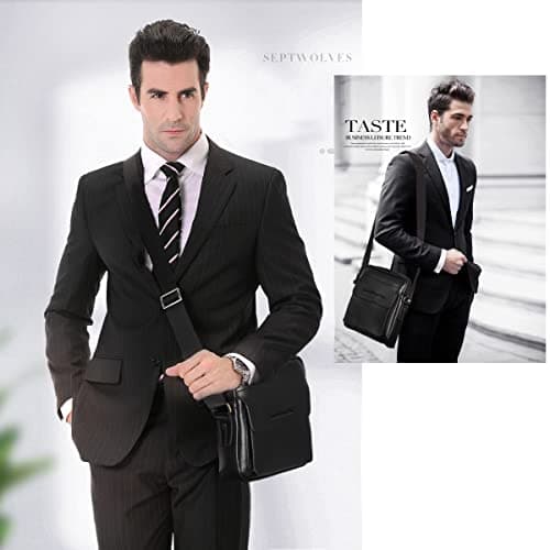 Leathario Shoulder Bag Mens, Vegan Leather Man Bags for Men, Small Messenger Bag, Cross Body Bag for Work, Travel, Daily Use — view 2