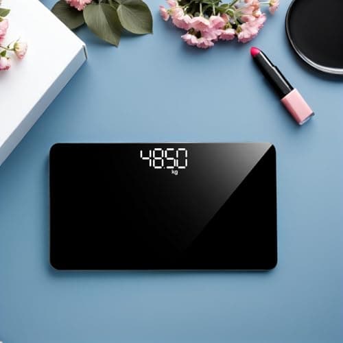FRCOLOR Portable Rechargeable Digital Weight Scale Random Color, with Mirror Surface Tempered Glass, and Plastic, 4 High-precision Sensors Lightweight Travel Body — view 4