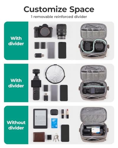 bagsmart DSLR Camera Bag, Shockproof Camera Sling Bag for Mirrorless Camera — view 2